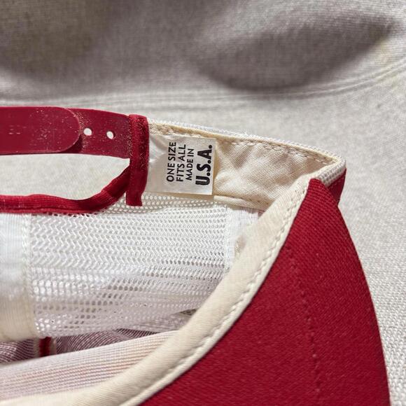 Vintage 80s The Nashville Network Red White Blue Trucker Snapback Hat Made USA - Picture 8 of 8